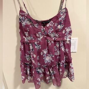 Abercrombie Babydoll Fairy Grunge Floral Ruffle Cami L